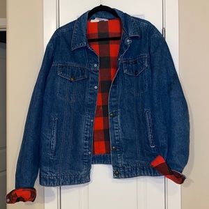 Vintage Key Flannel Jean Jacket
